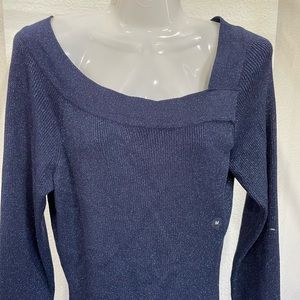 NY&C, Blue Metallic Sweater, Medium, NWT, Festive Sweater